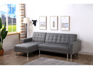 Divano ad angolo convertibile e reversibile  "Theo" - 4 posti - Grigio