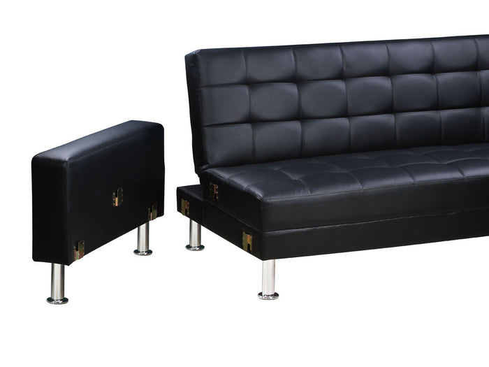 Divano ad angolo convertibile e reversibile  "Theo"  - 4 posti - Nero