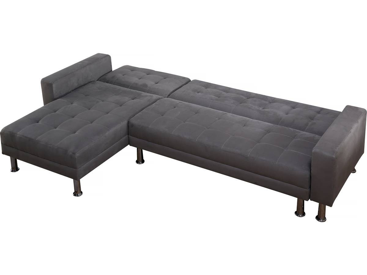 Divano ad angolo convertibile e reversibile  "Theo" - 4 posti - Grigio