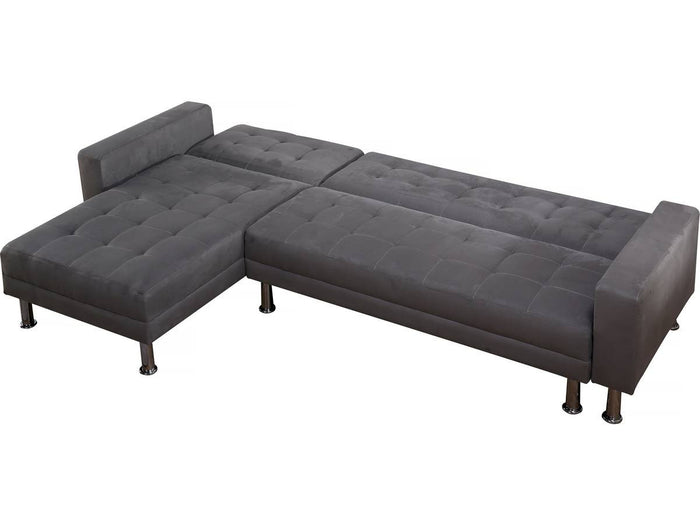 Divano ad angolo convertibile e reversibile  "Theo" - 4 posti - Grigio