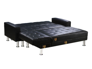 Divano ad angolo convertibile e reversibile  "Theo"  - 4 posti - Nero