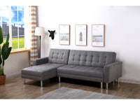 Divano ad angolo convertibile e reversibile  "Theo" - 4 posti - Grigio