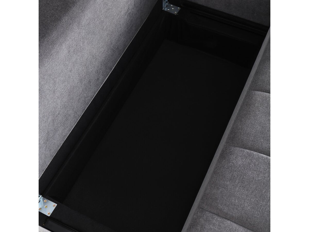 Divano angolare trasformabile in tessuto ciniglia a 3 posti - "Trocadero" - Grigio