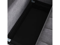 Divano angolare trasformabile in tessuto ciniglia a 3 posti - "Trocadero" - Grigio