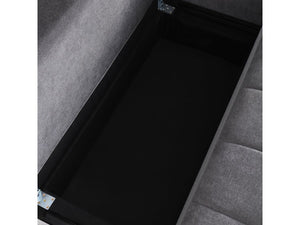 Divano angolare trasformabile in tessuto ciniglia a 3 posti - "Trocadero" - Grigio