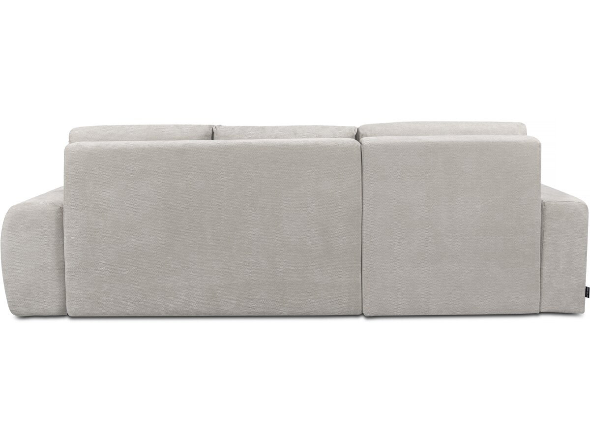 Divano letto angolare sinistro in tessuto ciniglia "Verneuil" - 3 posti - Beige