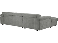 Divano angolare in tessuto ciniglia "London" - 4 posti - Grigio