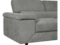 Divano angolare in tessuto ciniglia "London" - 4 posti - Grigio