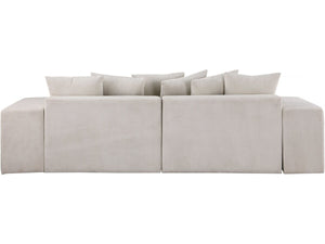 Divano angolare in velluto a coste "Rivoli" - 312 x 176 x 49 cm - Beige