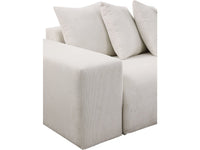 Divano angolare in velluto a coste "Rivoli" - 312 x 176 x 49 cm - Beige