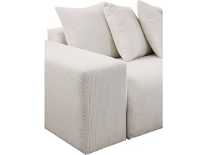 Divano angolare in velluto a coste "Rivoli" - 312 x 176 x 49 cm - Beige