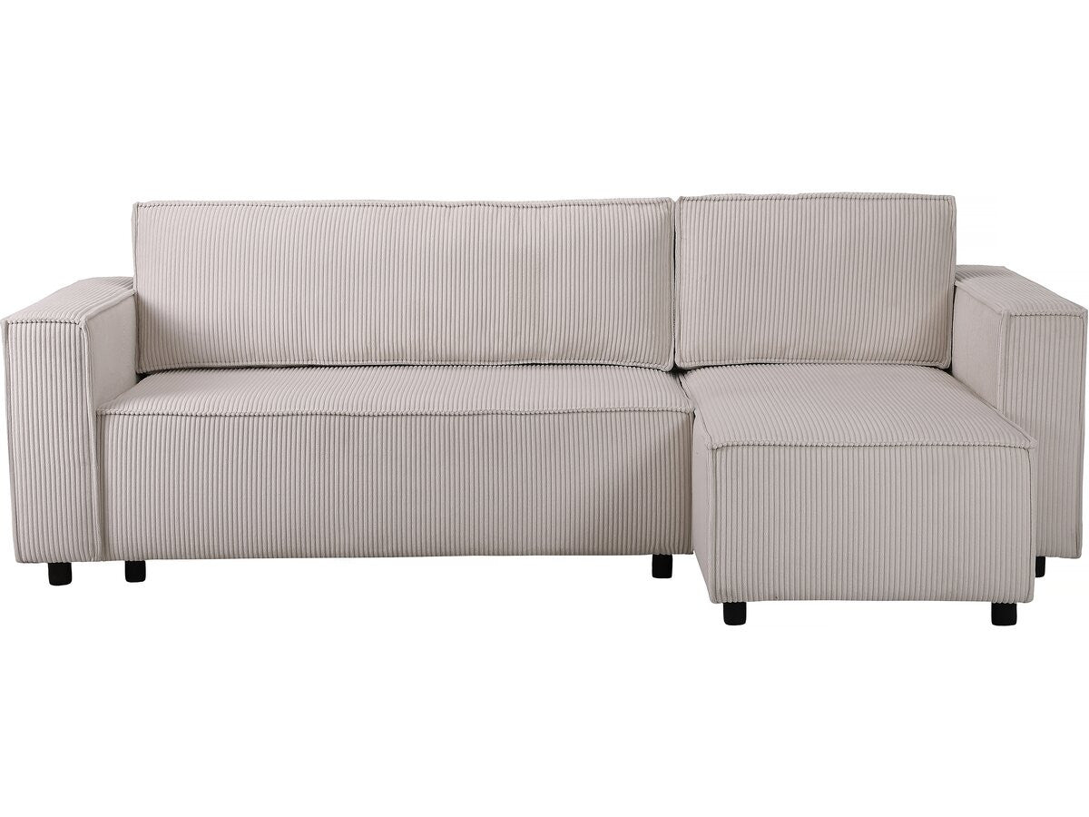 Divano angolare in velluto a coste "Montaigne S" - 3 posti - Beige