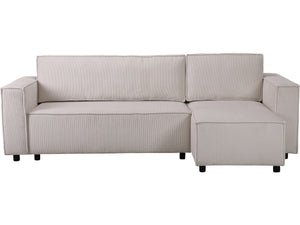 Divano angolare in velluto a coste "Montaigne S" - 3 posti - Beige