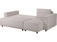 Divano angolare in velluto a coste "Montaigne S" - 3 posti - Beige