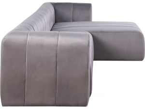 Divano angolare in velluto "Victor Hugo" - 3 posti - Grigio