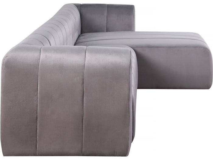 Divano angolare in velluto "Victor Hugo" - 3 posti - Grigio