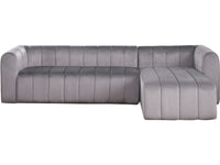 Divano angolare in velluto "Victor Hugo" - 3 posti - Grigio