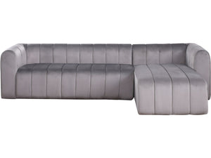 Divano angolare in velluto "Victor Hugo" - 3 posti - Grigio