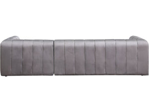 Divano angolare in velluto "Victor Hugo" - 3 posti - Grigio