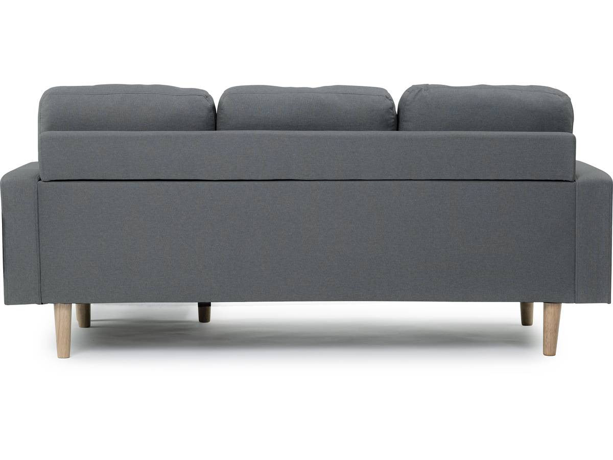 Divano angolare reversibile in tessuto "Gabby" - 3 posti - Grigio