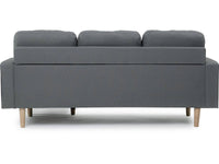 Divano angolare reversibile in tessuto "Gabby" - 3 posti - Grigio