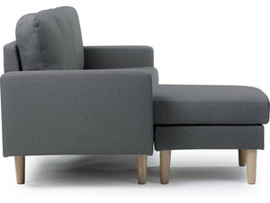 Divano angolare reversibile in tessuto "Gabby" - 3 posti - Grigio