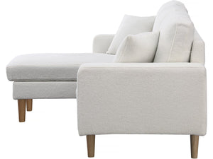 Divano angolare reversibile in tessuto "Gabby" - 3 posti - Bianco