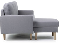 Divano angolare reversibile in tessuto "Gabby" - 3 posti - Grigio chiaro