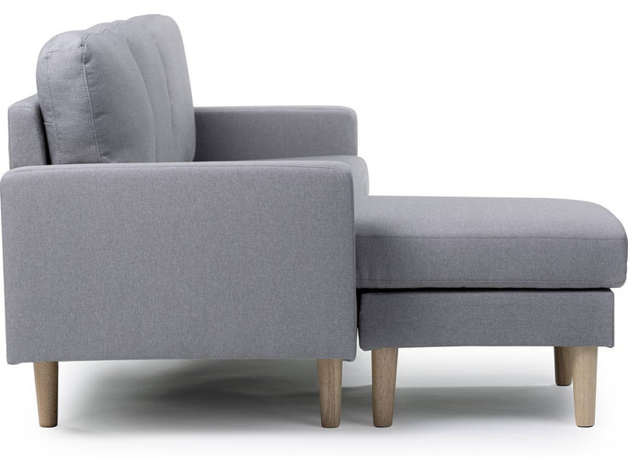 Divano angolare reversibile in tessuto "Gabby" - 3 posti - Grigio chiaro