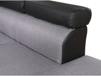 Divano ad angolo convertibile "Sophia luxe" - 265 x 190,5 x 80/91 cm - Nero / Grigio - 5 posti - Angolo destro