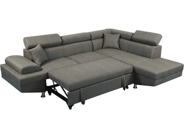 Divano ad angolo "Sophia luxe" - 265 x 190.5 x 80/91 cm - Grigio - Angolo destro