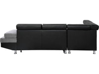 Divano ad angolo convertibile "Sophia luxe" - 265 x 190,5 x 80/91 cm - Nero / Grigio - 5 posti - Angolo sinistro