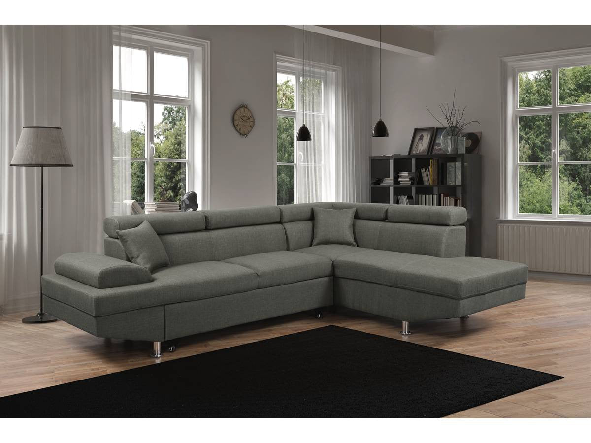 Divano ad angolo "Sophia luxe" - 265 x 190.5 x 80/91 cm - Grigio - Angolo destro