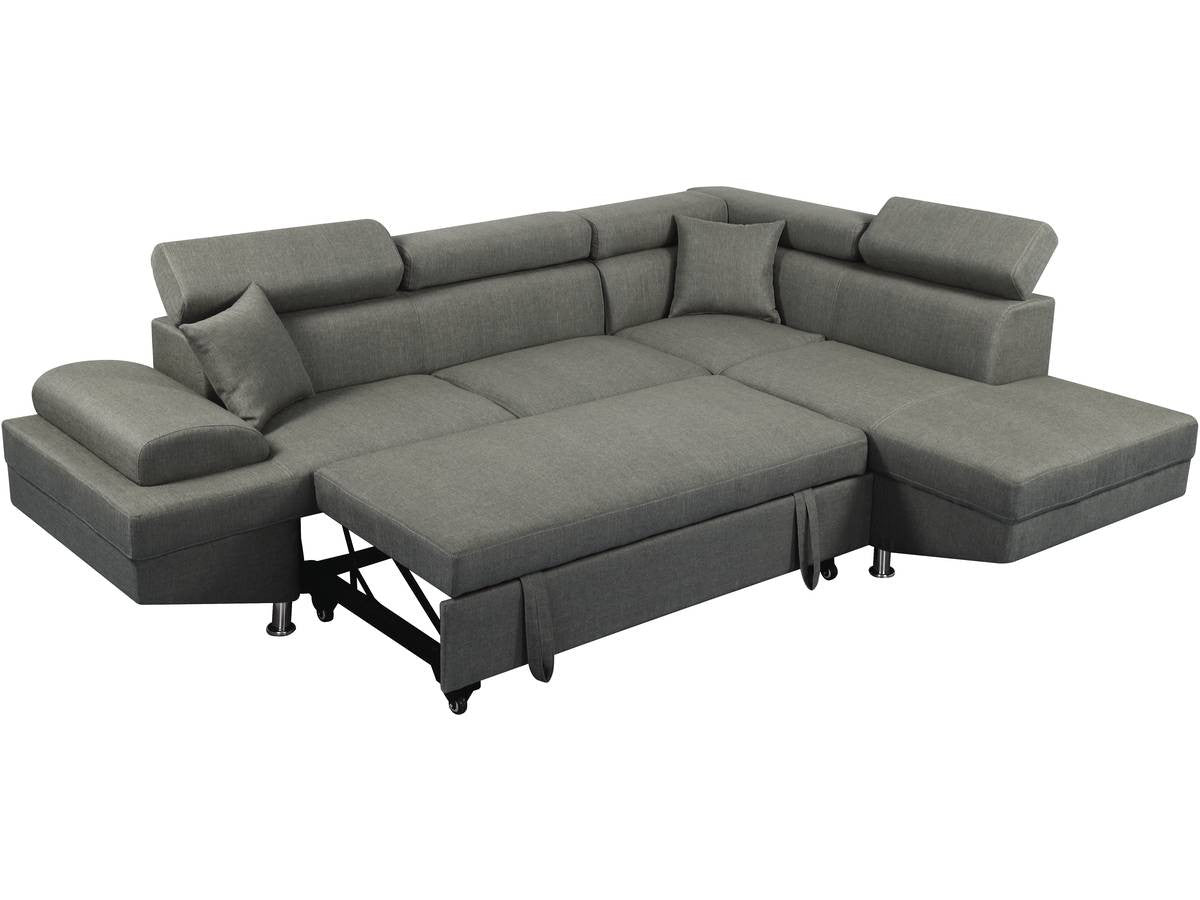 Divano ad angolo "Sophia luxe" - 265 x 190.5 x 80/91 cm - Grigio - Angolo destro