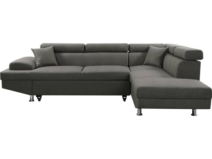 Divano ad angolo "Sophia luxe" - 265 x 190.5 x 80/91 cm - Grigio - Angolo destro