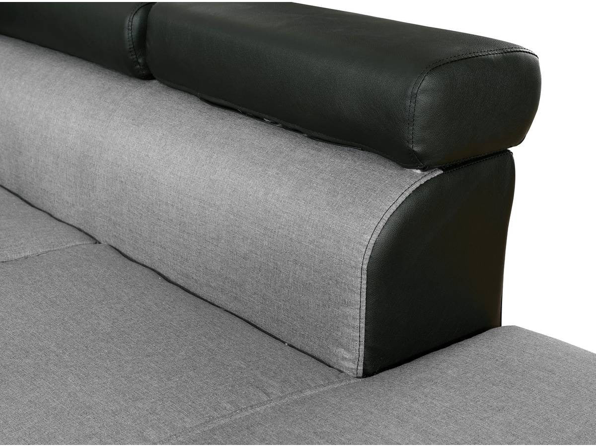 Divano ad angolo convertibile "Sophia luxe" - 265 x 190,5 x 80/91 cm - Nero / Grigio - 5 posti - Angolo sinistro