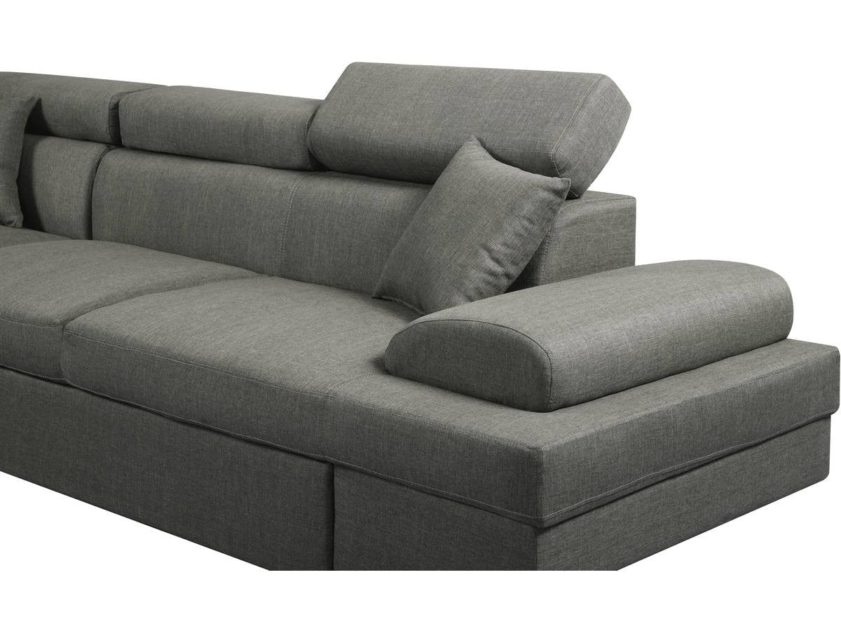 Divano ad angolo "Sophia luxe" - 265 x 190.5 x 80/91 cm - Grigio - Angolo destro