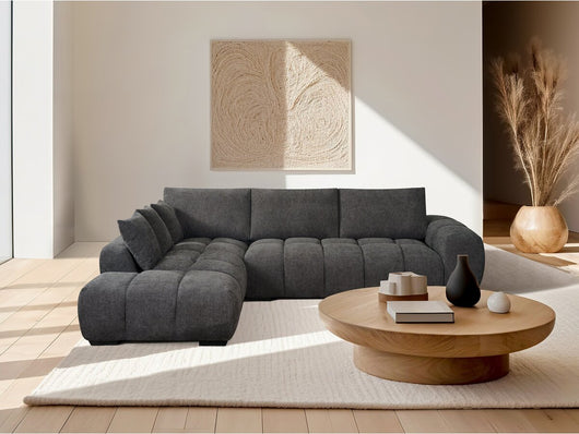 Divano angolare in tessuto "Monceau" - 3 posti - Grigio
