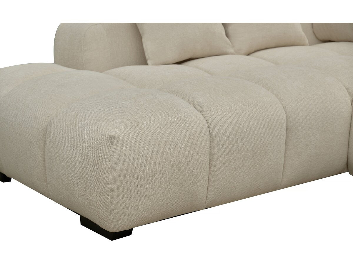 Divano angolare in tessuto "Monceau" – 3 posti – Beige