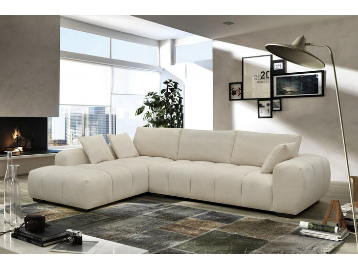 Divano angolare in tessuto "Monceau" – 3 posti – Beige