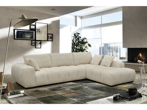 Divano angolare in tessuto "Monceau" - 3 posti - Beige
