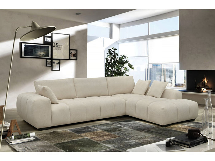 Divano angolare in tessuto "Monceau" - 3 posti - Beige