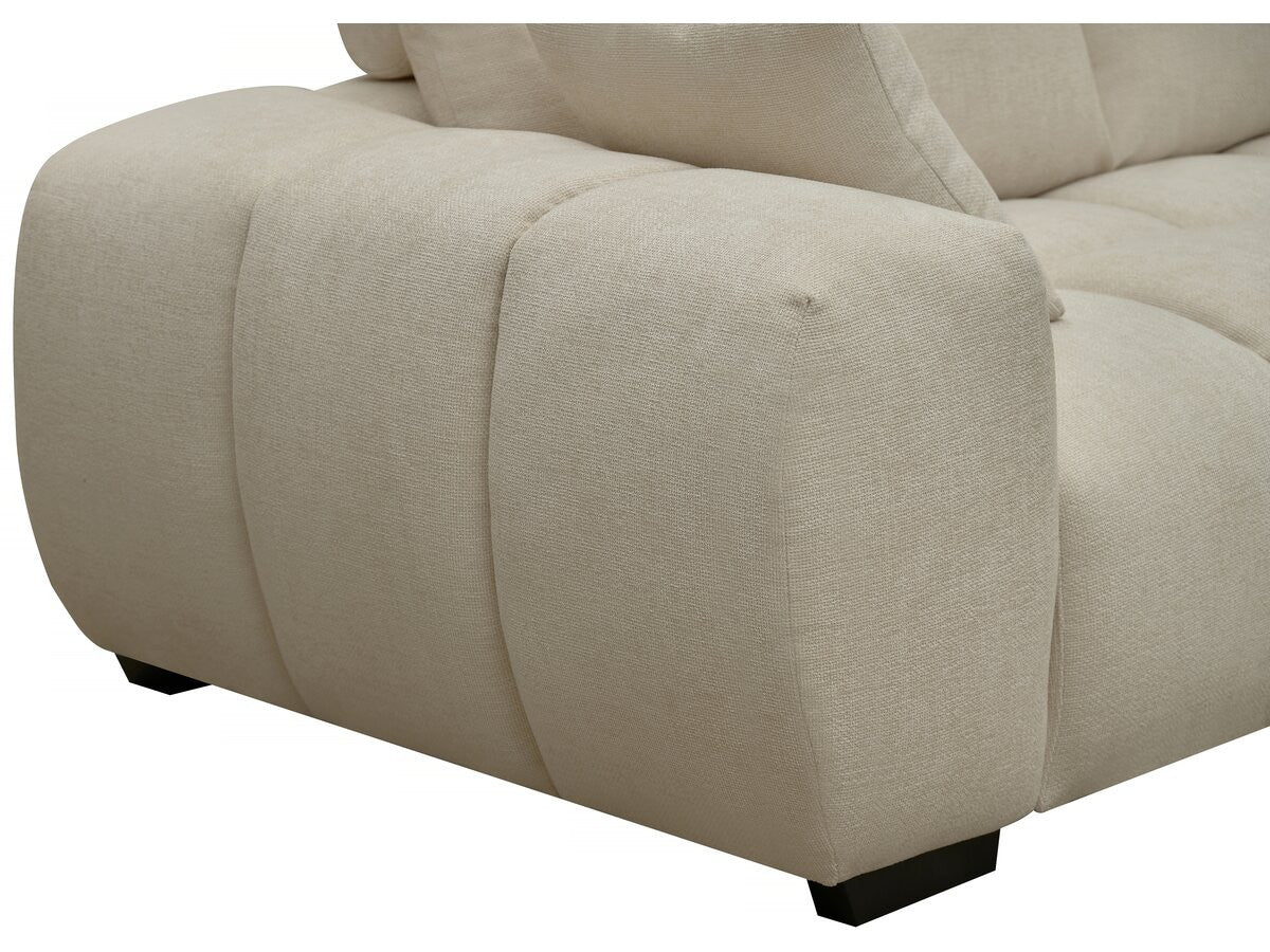 Divano angolare in tessuto "Monceau" - 3 posti - Beige