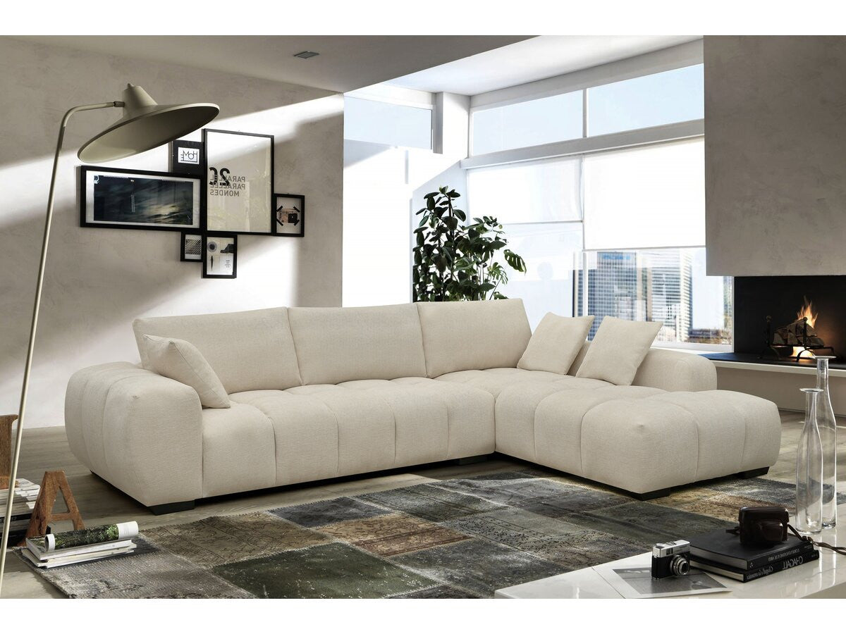 Divano angolare in tessuto "Monceau" - 3 posti - Beige