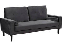 Divano dritto fisso in velluto "Monika" - 3 posti a sedere - Grigio