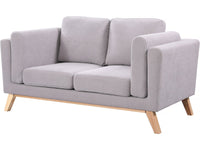 Divano fisso "Elizabeth" - 165 x 87 x 84 cm - 2 posti - Grigio chiaro