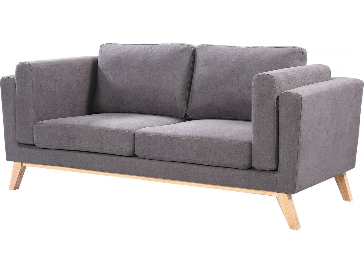 Divano in tessuto "Elizabeth" - 196 x 87 x 84 cm - 3 posti - Grigio scuro