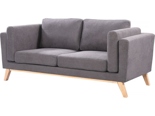 Divano in tessuto "Elizabeth" - 196 x 87 x 84 cm - 3 posti - Grigio scuro