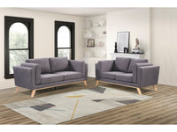 Divano in tessuto "Elizabeth" - 196 x 87 x 84 cm - 3 posti - Grigio scuro