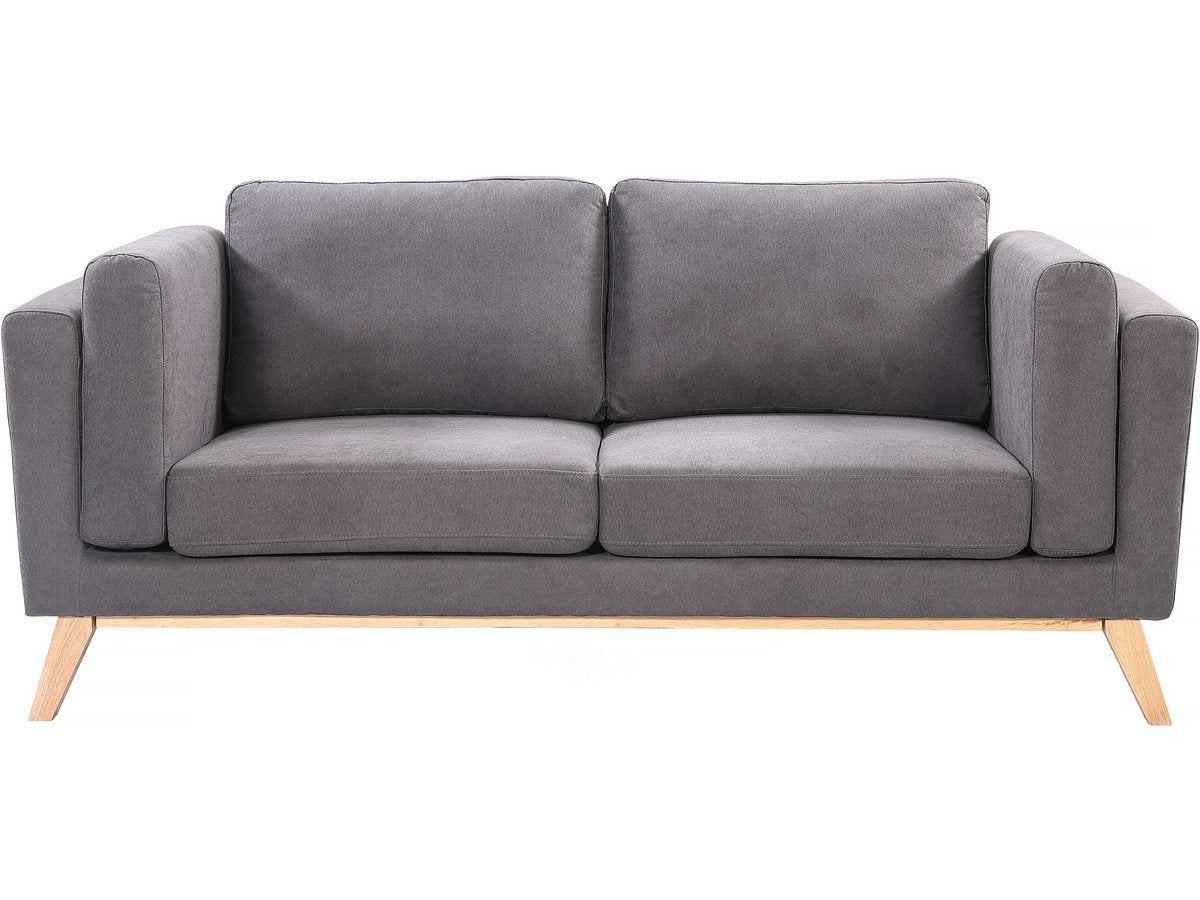 Divano in tessuto "Elizabeth" - 196 x 87 x 84 cm - 3 posti - Grigio scuro